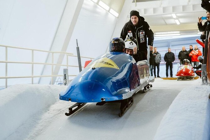 Latvia Bobsleigh and luge track ride experience - The Sigulda track and the softbob ride